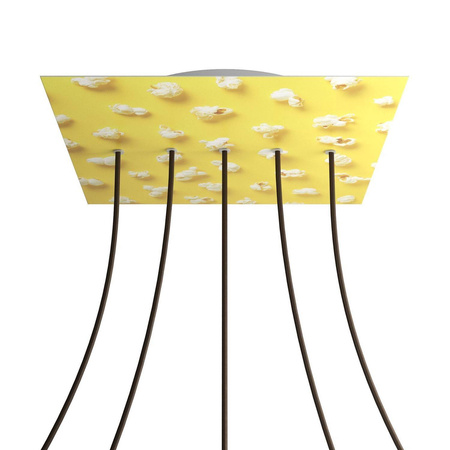 Kwadratowa podsufitka maskownica sufitowa XXL Rose-One, 400 mm, 5 otworów w linii i 4 otwory boczne- PROMOCJA Creative cables BKROQ405LF-PROMO-KROQ405LF203