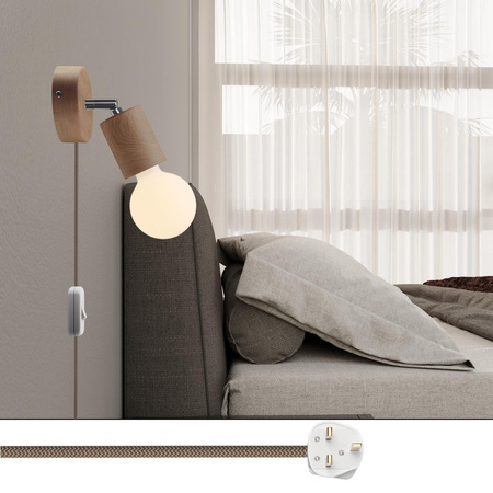 Lampa Spostaluce regulowana drewniany przegub Creative cables B-APL2FC2LNTR-6-APL2FC2L01TCRINBRD73