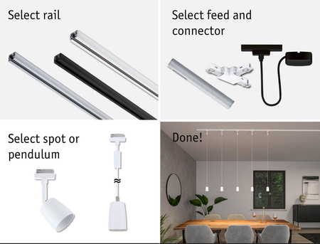Oprawa zwieszana URail PENDEL COVER GU10 max.10W biały RAL9003 / tworzywo sztuczne