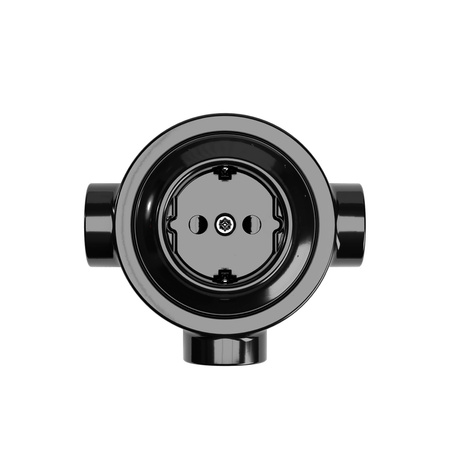 Zestaw gniazdka Schuko na ścianę i podstawy do Creative-Tubes z porcelany Creative cables BKPGERF-KPGER3FNER