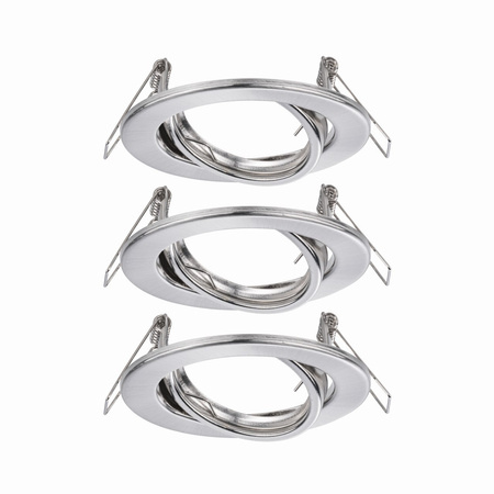 Oprawa wpuszczana max. 3xW GU10 230V ruchoma 3-częściowy zestaw bez źródła Żelazo szczotkowane PAULMANN PL93391