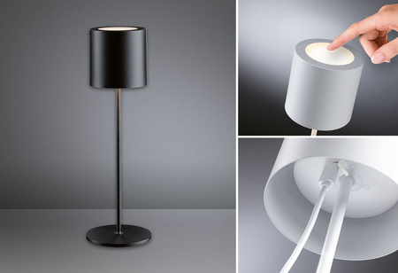 Lampka stołowa akumulatorowa TUNI LED DIM USB-C 2.8W 240lm 2700K IP44 czarny matowy / tworzywo sztuczne PAULMANN PL76998