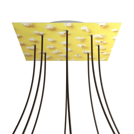 Kwadratowa podsufitka maskownica sufitowa XXL Rose-One, 400 mm, 8 otworów i 4 otwory boczne- PROMOCJA Creative cables BKROQ408F-PROMO-KROQ408F203