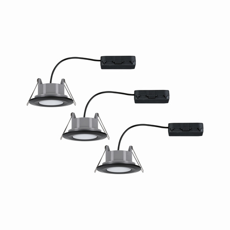 Zestaw opraw do wbudowania CALLA LED 3x6W 530lm okrągła wychylna 4000K IP65 230V czarny matowy PAULMANN PL99991