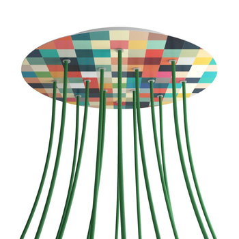 Duża okrągła podsufitka maskownica sufitowa XXL Rose-One, średnica 400 mm, 14 otworów i 4 otwory boczne - PROMOCJA Creative cables BKROR4014F-PROMO-KROR4014F201