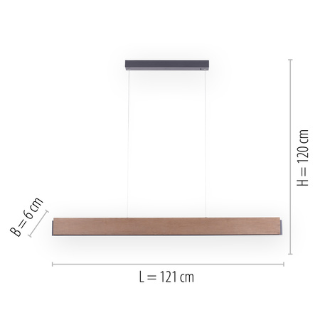 Lampa Wisząca Drewno/czarny PALMA 003902-032153 Newgarden