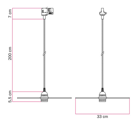 Duża okrągła podsufitka rozeta sufitowa Rose-One, średnica 200 mm, 2 otwory centralne i 4 otwory boczne Creative cables BKROR202F-KROR202F111