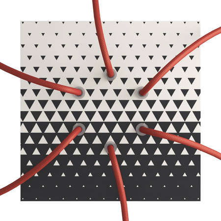 Duża kwadratowa podsufitka maskownica Rose-One, 200 mm, 6 otworów i 4 otwory boczne - PROMOCJA Creative cables BKROQ206F-PROMO-KROQ206F205