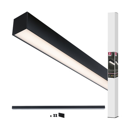 Oprawa liniowa systemu LINION LED 25,5W 1,5m 3000K IP20 24V czarny RAL 9004 / aluminium PAULMANN PL98169