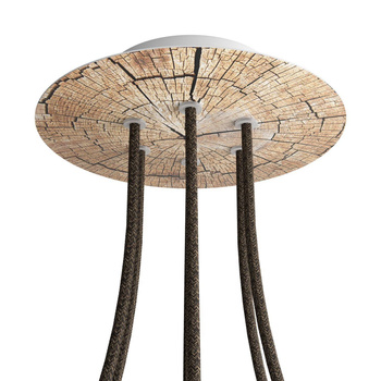 Duża okrągła podsufitka rozeta sufitowa Rose-One, średnica 200mm, 6 otworów i 4 otwory boczne  - PROMOCJA Creative cables BKROR206F-PROMO-KROR206F304