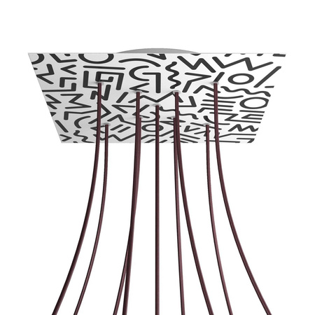 Kwadratowa podsufitka maskownica sufitowa XXL Rose-One, 400 mm, 9 otworów w formie X i 4 otwory boczne- PROMOCJA Creative cables BKROQ409XF-PROMO-KROQ409XF202