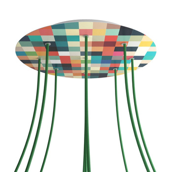 Duża okrągła podsufitka maskownica sufitowa XXL Rose-One, średnica 400 mm, 9 otworów i 4 otwory boczne - PROMOCJA Creative cables BKROR409EF-PROMO-KROR409EF201