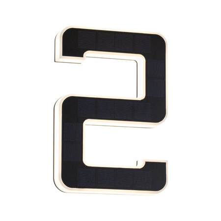 Oprawa elewacyjna SOLAR LED numer domu 2 3000K IP44 wymienny akumulator / czarna