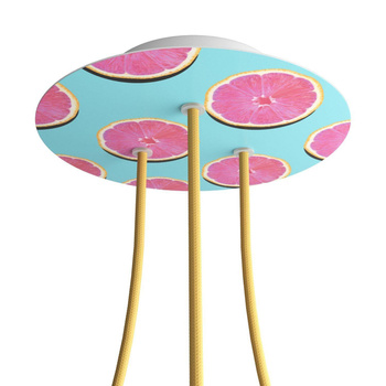 Duża okrągła podsufitka rozeta sufitowa Rose-One, średnica 200mm, 3 otwory i 4 otwory boczne  - PROMOCJA Creative cables BKROR203TF-PROMO-KROR203TF204