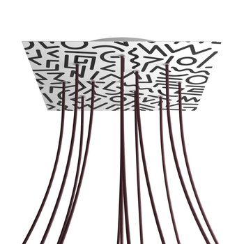 Kwadratowa podsufitka maskownica sufitowa XXL Rose-One, 400 mm, 12 otworów i 4 otwory boczne- PROMOCJA Creative cables BKROQ4012F-PROMO-KROQ4012F202