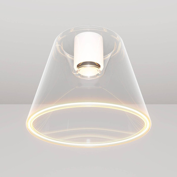 Plafoniera designerska z przezroczystą stożkową żarówką Ghost Creative cables BIP44-E27-1-L6-IP44-E27-1-B-L6