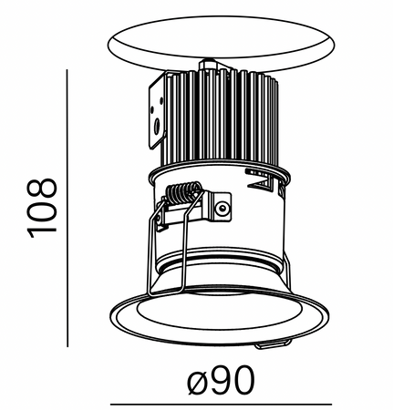HOLLOW x1 round LED M940 36° wpuszczany biały 30254-M940-F1-00-13 AQForm