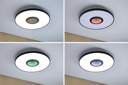 Plafoniera SPACEGLOW Three LED 3D DIM TunW RGB rainbow 21W 1400lm 3000-6500K pilot 230V czarny mat / metal / tworzywo PAULMANN PL71038