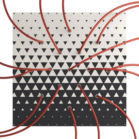 Kwadratowa podsufitka maskownica sufitowa XXL Rose-One, 400 mm, 15 otworów i 4 otwory boczne- PROMOCJA Creative cables BKROQ4015F-PROMO-KROQ4015F205