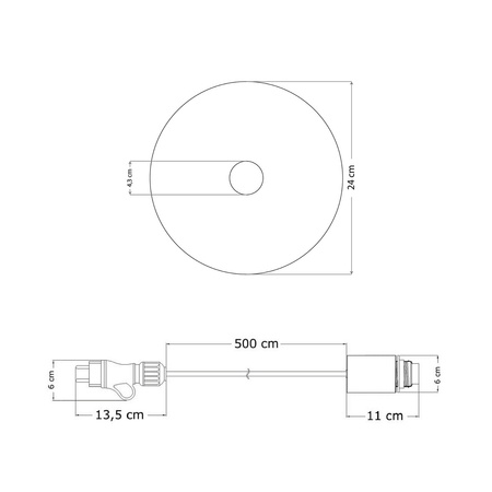 Snake EIVA z płaskim kloszem mini Ellep? "Maioliche", przenośna lampa do użytku zewnętrznego, z wodoodporną oprawką i wtyczką Creative cables BPSEEL02DD24-PSEEL02NESM04DD24MA04-L