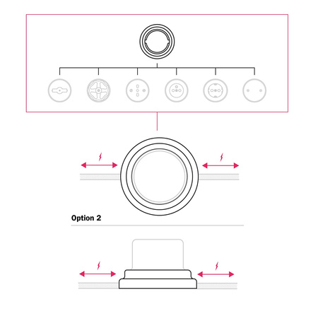 Porcelanowa podstawa na gniazdko elektryczne i włącznik/ściemniacz Creative cables BPBASE-PBASEINOUTNER