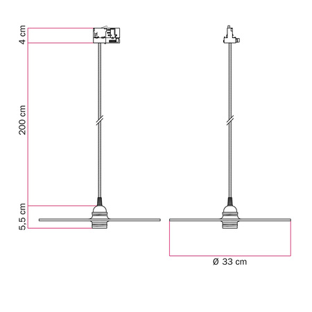 Duża okrągła podsufitka rozeta sufitowa Rose-One, średnica 200 mm, 2 otwory centralne i 4 otwory boczne Creative cables BKROR202F-KROVNR202F112