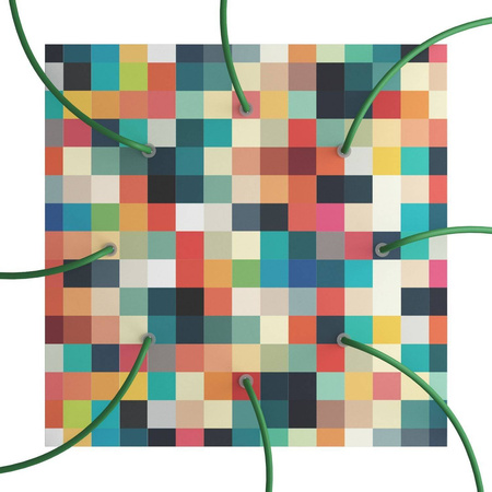 Kwadratowa podsufitka maskownica sufitowa XXL Rose-One, 400 mm, 8 otworów i 4 otwory boczne- PROMOCJA Creative cables BKROQ408F-PROMO-KROQ408F201