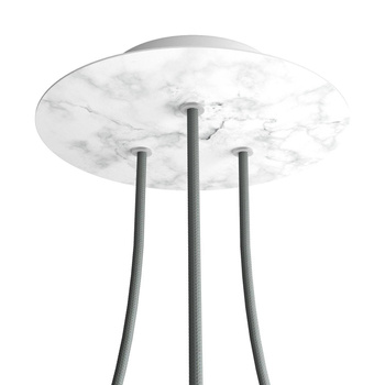 Duża okrągła podsufitka rozeta sufitowa Rose-One, średnica 200 mm, 2 otwory i 4 otwory boczne Creative cables BKROR203TF-KROR203TF105