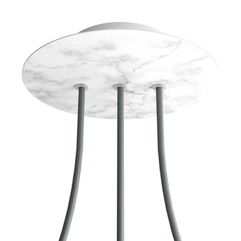 Duża okrągła podsufitka rozeta sufitowa Rose-One, średnica 200 mm, 2 otwory i 4 otwory boczne Creative cables BKROR203LF-KROR203LF105