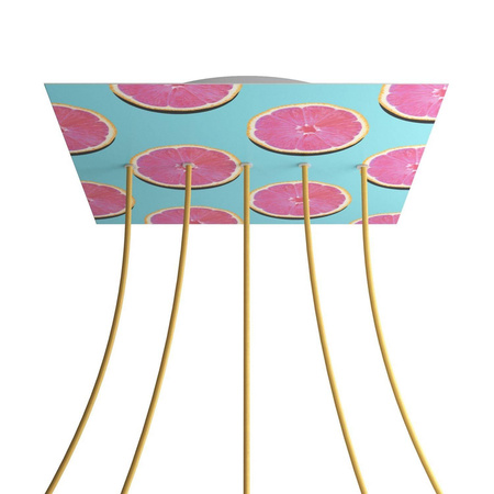 Kwadratowa podsufitka maskownica sufitowa XXL Rose-One, 400 mm, 5 otworów w linii i 4 otwory boczne- PROMOCJA Creative cables BKROQ405LF-PROMO-KROQ405LF204