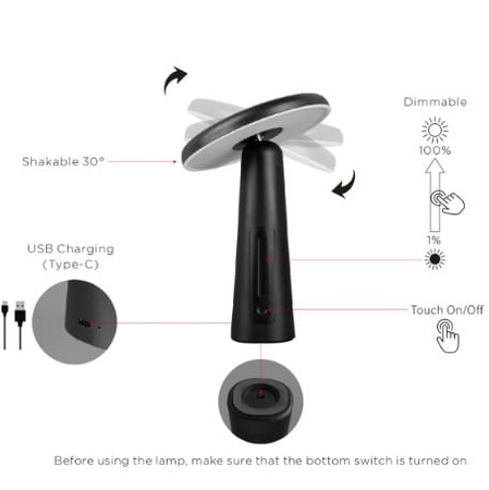 Lampa Grzybkowa stołowa na baterie ULFN404 Unilight