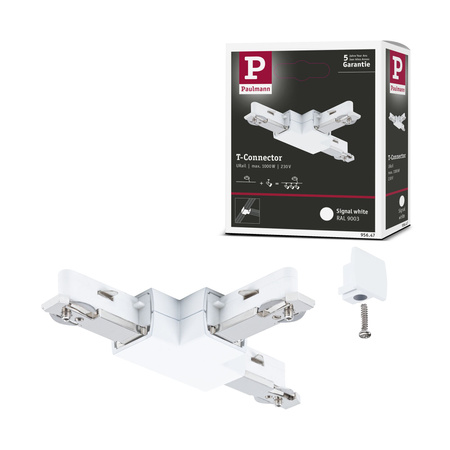 Łącznik szynowy T URail system 230V biały RAL9003 / tworzywo sztuczne PAULMANN PL95647