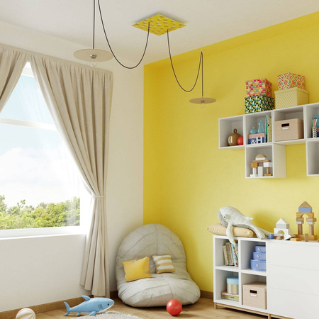 Kwadratowa podsufitka maskownica sufitowa XXL Rose-One, 400 mm, 2 otwory i 4 otwory boczne- PROMOCJA Creative cables BKROQ402F-PROMO-KROQ402F204