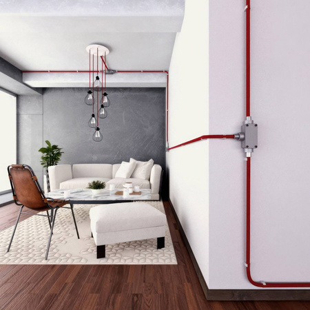 Elastyczne korytko kablowe Creative-Tube, w oplocie Red RM09, średnica 20 mm Creative cables NG20RM09