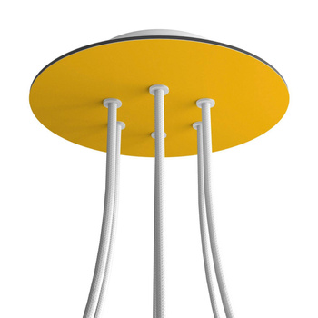 Duża okrągła podsufitka rozeta sufitowa Rose-One, średnica 200 mm, 6 otworów i 4 otwory boczne Creative cables BKROR206F-KROR206F113