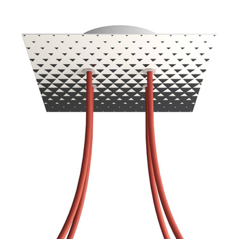 Duża kwadratowa podsufitka maskownica Rose-One, 200 mm, 4 otwory i 4 otwory boczne - PROMOCJA Creative cables BKROQ204F-PROMO-KROQ204F205