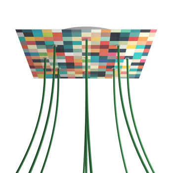 Kwadratowa podsufitka maskownica sufitowa XXL Rose-One, 400 mm, 9 otworów i 4 otwory boczne- PROMOCJA Creative cables BKROQ409EF-PROMO-KROQ409EF201