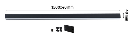 Oprawa liniowa systemu LINION LED 25,5W 1,5m 3000K IP20 24V czarny RAL 9004 / aluminium PAULMANN PL98169