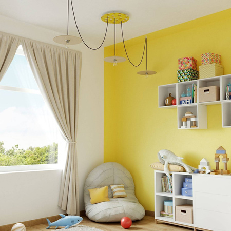 Duża okrągła podsufitka maskownica sufitowa XXL Rose-One, średnica 400 mm, 3 otwory w linii i 4 otwory boczne - PROMOCJA Creative cables BKROR403LF-PROMO-KROR403LF304