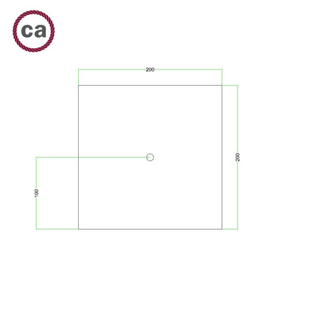 Duża okrągła podsufitka rozeta sufitowa Rose-One, średnica 200 mm, 1 otwór centralny i 4 otwory boczne  - PROMOCJA Creative cables BKROQ201F-PROMO-KROQ201F203