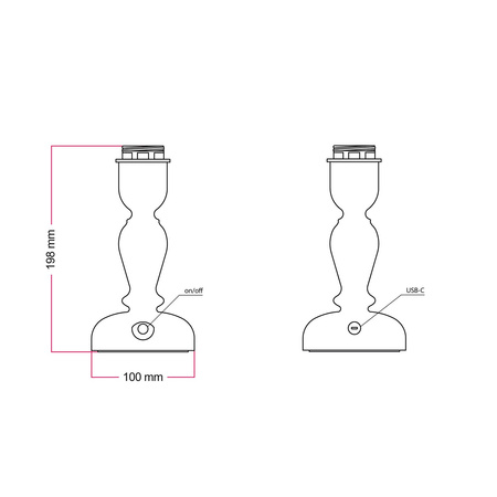 Akumulatorowa przenośna podstawa lampy do abażuru Cabless14 Creative cables BCABLESS14-CABLESS14-NATNAT