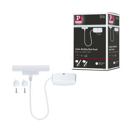 Przewód zasilający URail 1m max.1000W 230V biały RAL9003 / tworzywo sztuczne PAULMANN PL95644