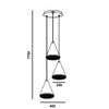 Lampa wisząca BETON 3xE27 175cm ULFN254 Unilight