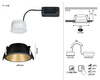 Oprawa do wbudowania COLE COIN LED 3-STEP DIM 1x6W 470lm 2700K IP44 230V czarny / złoty / matowy
