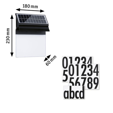 Oprawa elewacyjna NEDA LED solar czujnik ruchu zmierzchu 14lm 3000k IP4414lm czarna