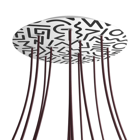 Duża okrągła podsufitka maskownica sufitowa XXL Rose-One, średnica 400 mm, 12 otworów i 4 otwory boczne - PROMOCJA Creative cables BKROR4012F-PROMO-KROR4012F202