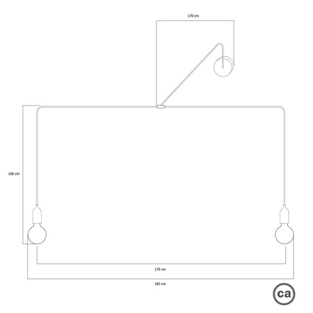 T-Snake EIVA Lampa zewnętrzna IP65 z 2 źródłami światła i podsufitką Creative cables BPDE2MDR15-PDE2PABKSM04
