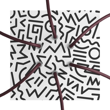 Duża kwadratowa podsufitka maskownica Rose-One, 200 mm, 6 otworów i 4 otwory boczne - PROMOCJA Creative cables BKROQ206F-PROMO-KROQ206F202