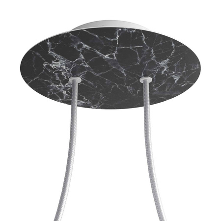 Duża okrągła podsufitka rozeta sufitowa Rose-One, średnica 200 mm, 2 otwory centralne i 4 otwory boczne Creative cables BKROR202F-KROR202F104