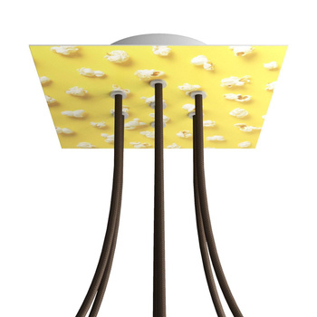 Duża kwadratowa podsufitka maskownica Rose-One, 200 mm, 7 otworów i 4 otwory boczne - PROMOCJA Creative cables BKROQ207F-PROMO-KROQ207F203